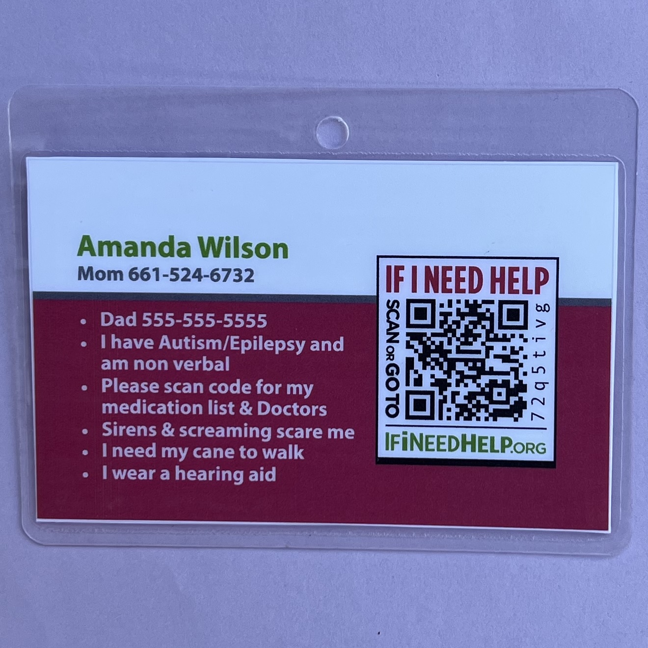 Large Laminated iD Card