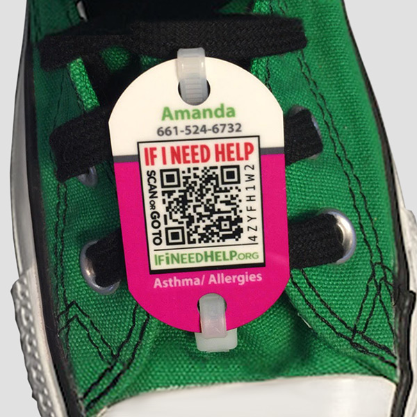 Custom iD shoe tag