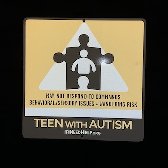 Reflective Teen Autism Sign